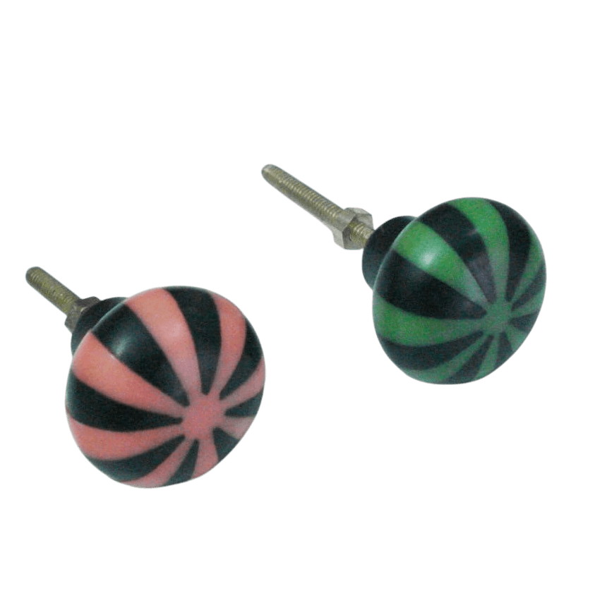 IRON & WOOD MARBLE KNOB (POLISH)